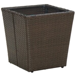 vidaXL Tea Table Poly Rattan 41.5x41.5x43cm