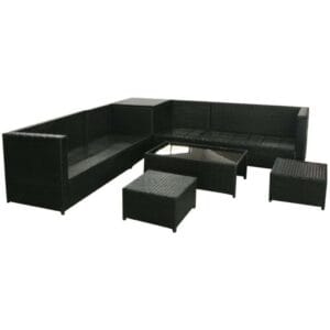 vidaXL 8pc Garden Lounge Set Poly Rattan