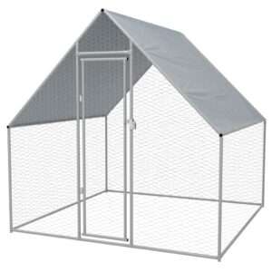 vidaXL Chicken Cage Galvanised Steel