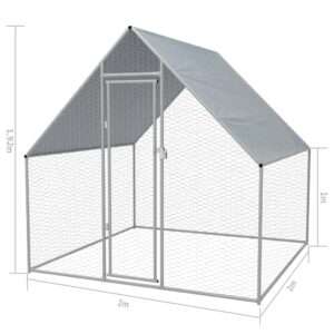 vidaXL Chicken Cage Galvanised Steel