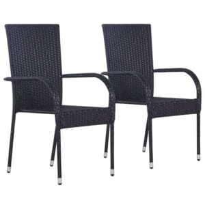 vidaXL Stackable Chairs Poly Rattan