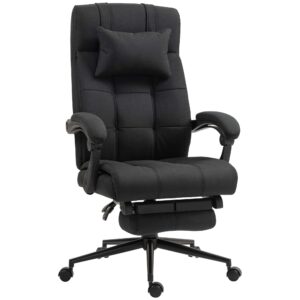 Vinsetto Office Chair w/ Footrest Black