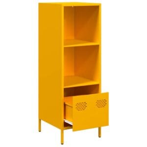 vidaXL Steel Highboard Mustard Yellow