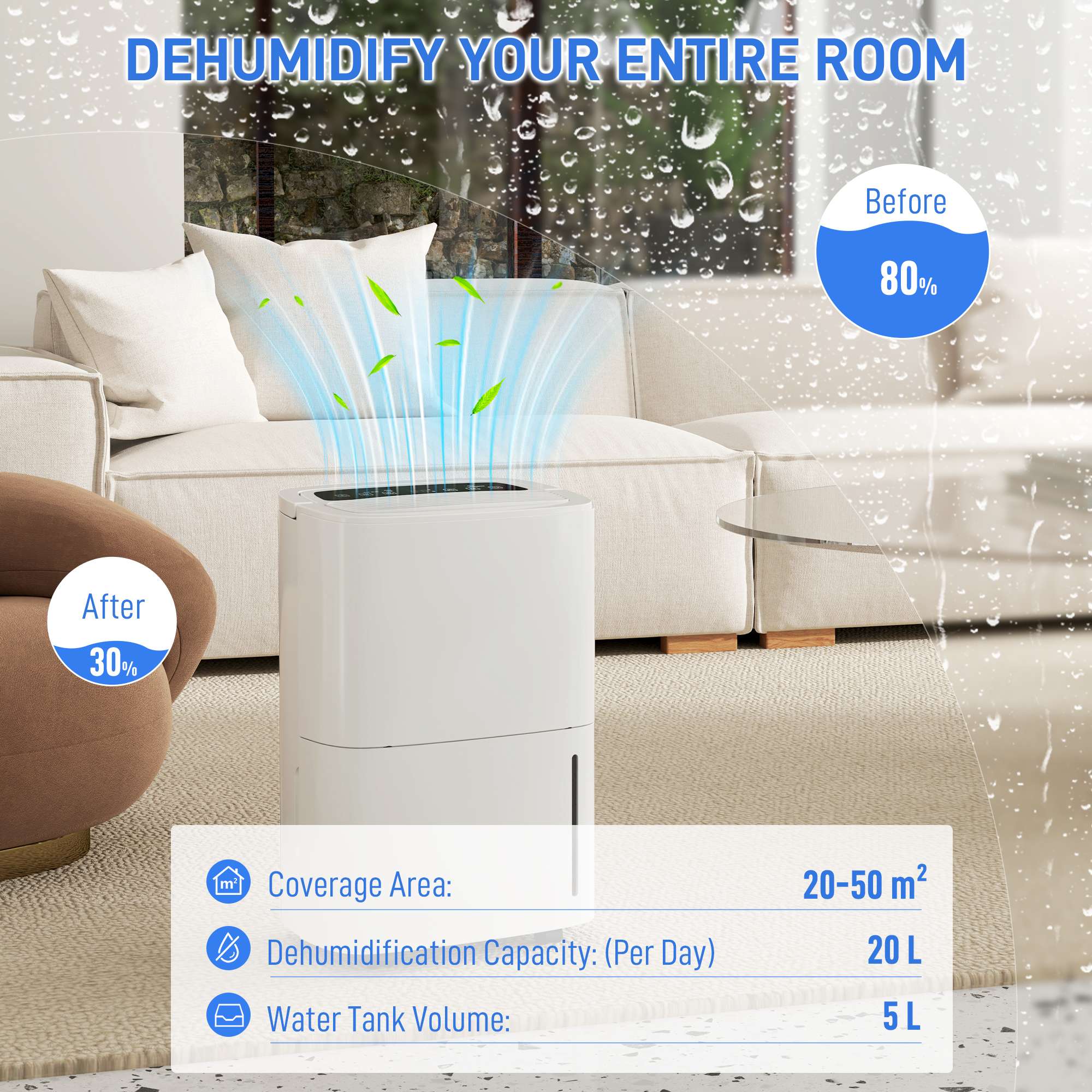 HOMCOM Dehumidifier 20L/Day HOMCOM Dehumidifier 20L/Day