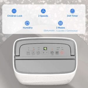 Homcom 16L Dehumidifier White