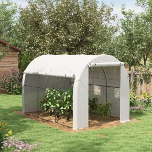 Outsunny Polytunnel Greenhouse White