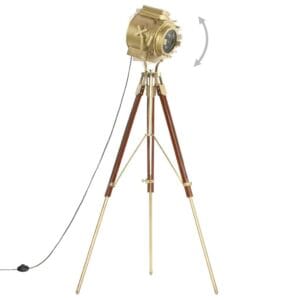 vidaXL Tripod Floor Lamp Solid Wood