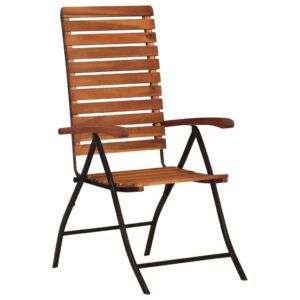 vidaXL 2pc Reclining Chairs Acacia Wood