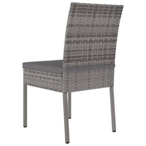 vidaXL Dining Chairs 4pc Poly Rattan