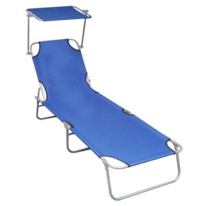 vidaXL Folding Sun Lounger w/ Canopy