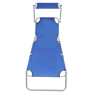 vidaXL Folding Sun Lounger w/ Canopy
