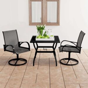 vidaXL Garden Dining Set Black