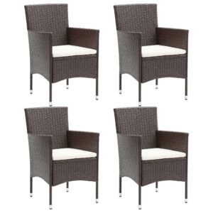 vidaXL Dining Chairs 4pc Poly Rattan