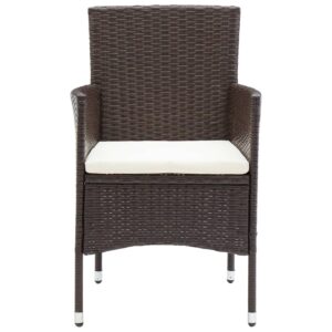 vidaXL Dining Chairs 4pc Poly Rattan