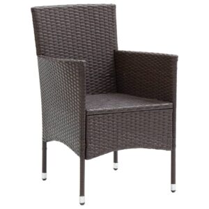 vidaXL Dining Chairs 4pc Poly Rattan