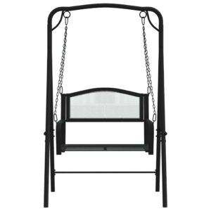 vidaXL Swing Bench Black Steel vidaXL Swing Bench Black Steel