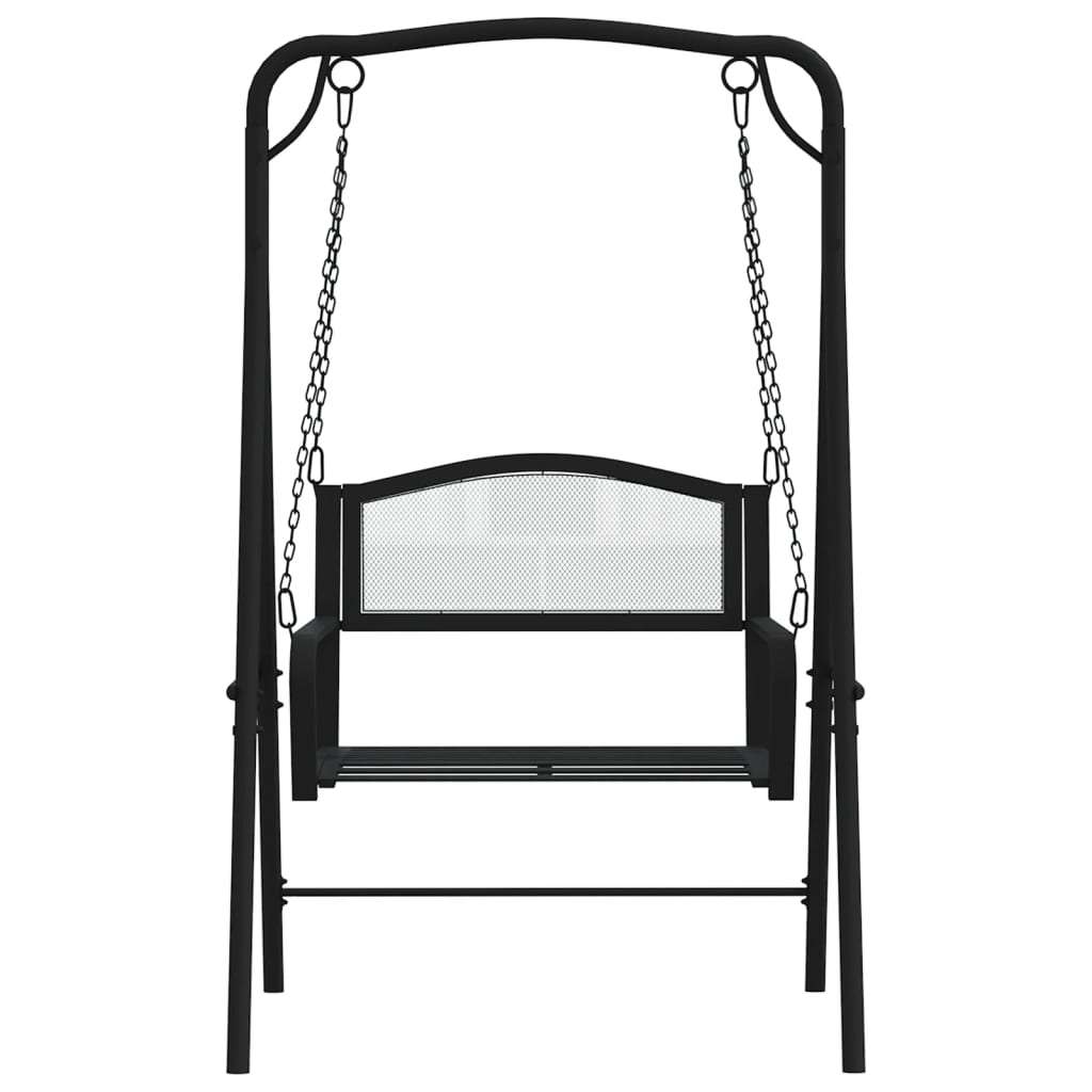 vidaXL Swing Bench Black Steel vidaXL Swing Bench Black Steel