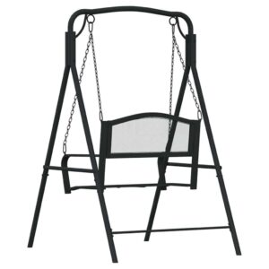 vidaXL Swing Bench Black Steel vidaXL Swing Bench Black Steel