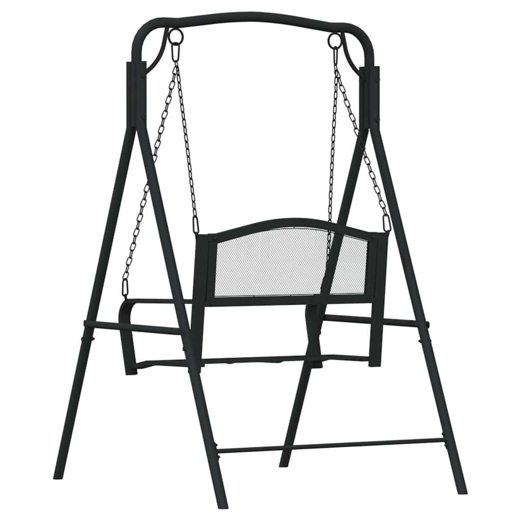 vidaXL Swing Bench Black Steel vidaXL Swing Bench Black Steel