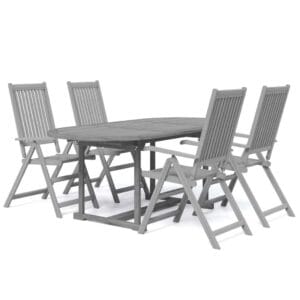 vidaXL 5pc Dining Set Solid Acacia Wood
