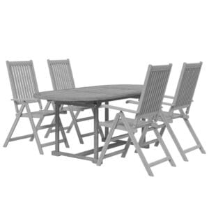 vidaXL 5pc Dining Set Solid Acacia Wood