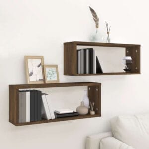 vidaXL Wall Cube Shelves Wood
