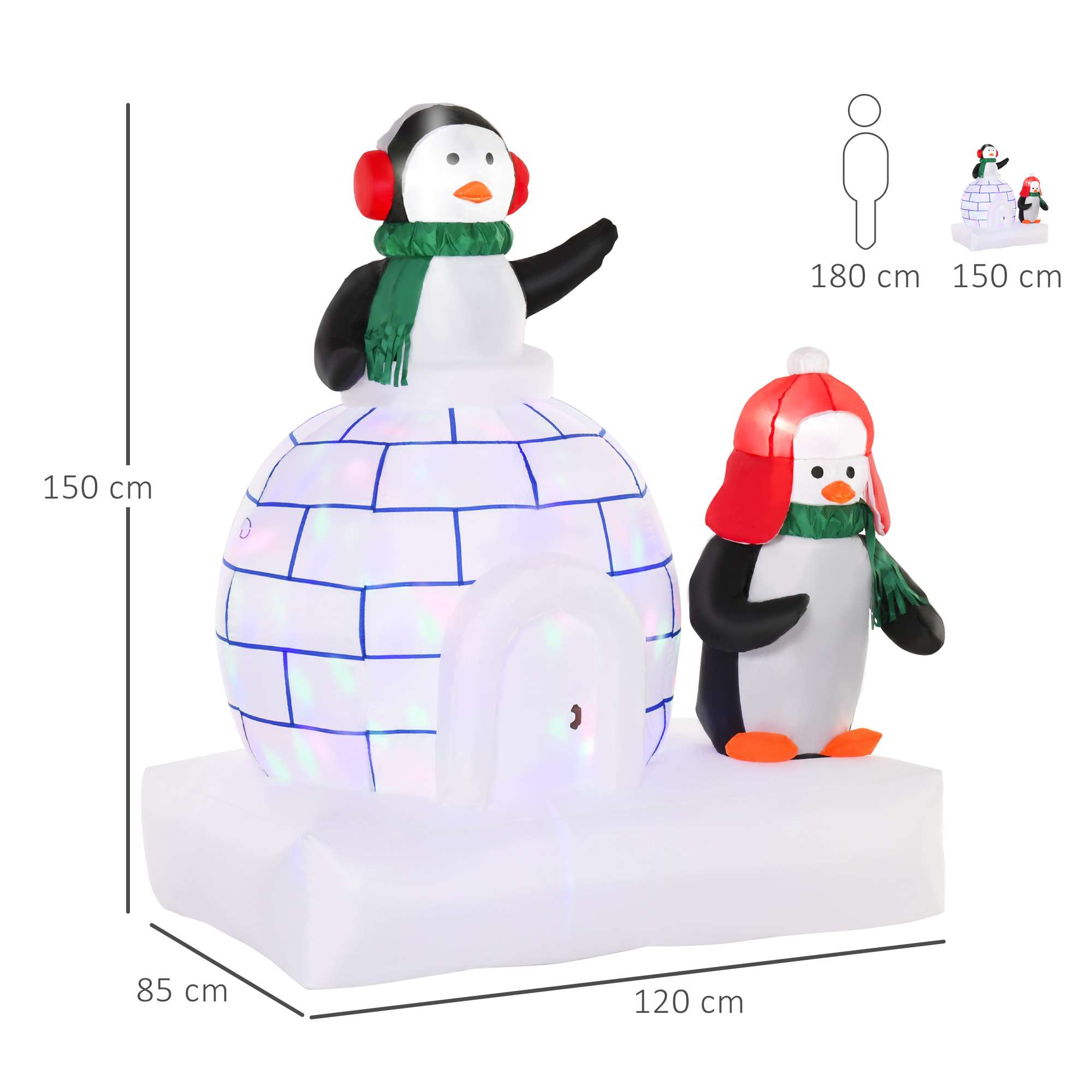 Homcom 5ft Inflatable Penguins Homcom 5ft Inflatable Penguins