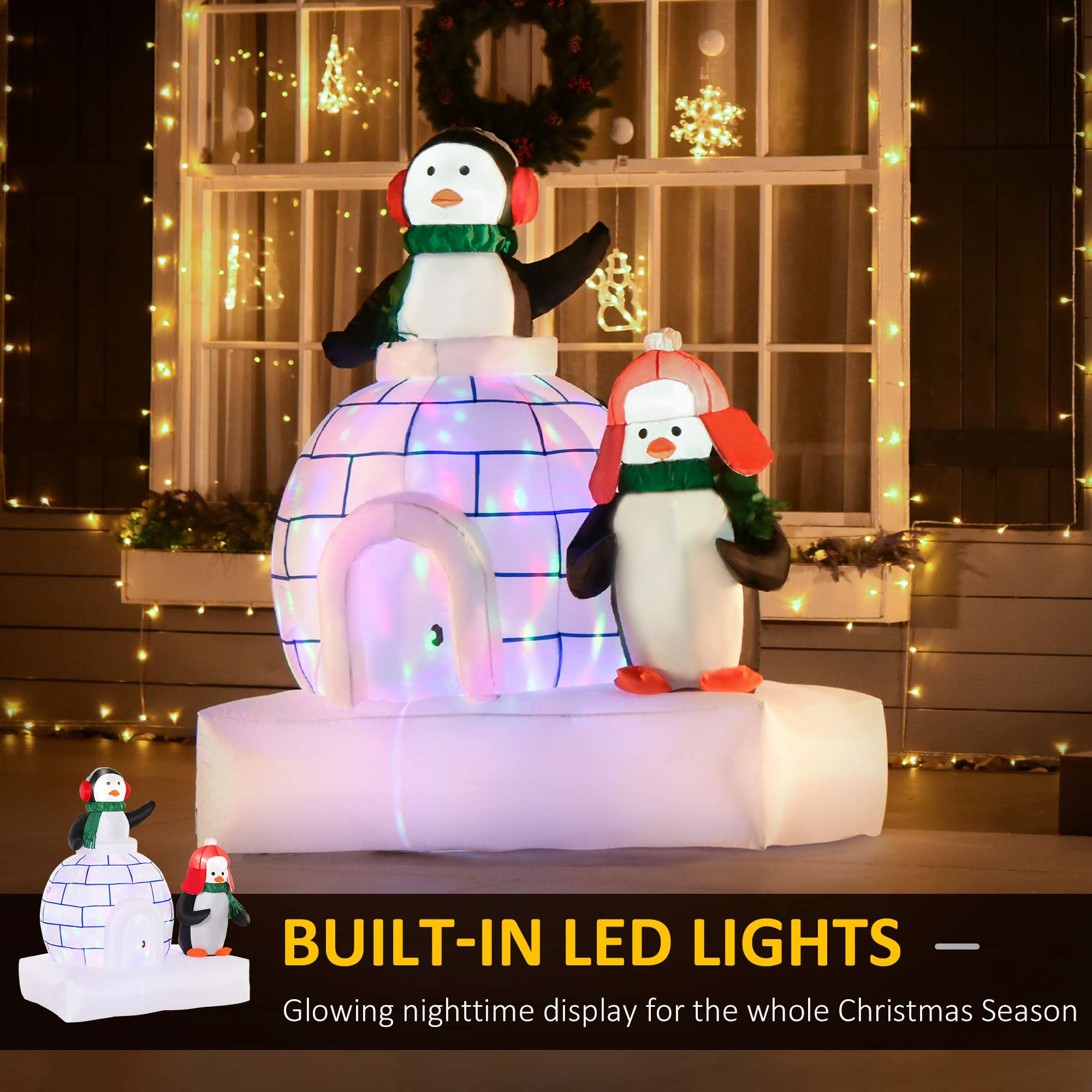 Homcom 5ft Inflatable Penguins Homcom 5ft Inflatable Penguins