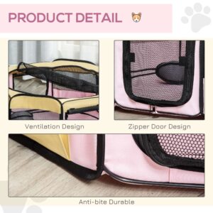Fabric Pet Pen Small Pink Lightweight