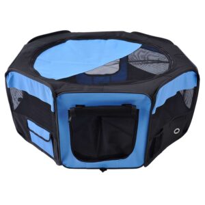Fabric Dog Playpen Blue Steel Frame Fabric Dog Playpen Blue Steel Frame