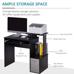 Homcom Computer Desk w/ Shelf Black