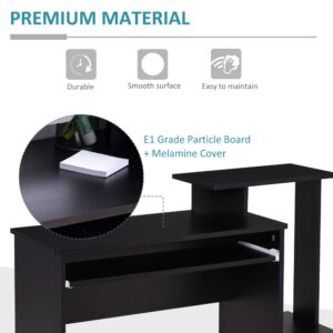 Homcom Computer Desk w/ Shelf Black