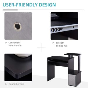 Homcom Computer Desk w/ Shelf Black