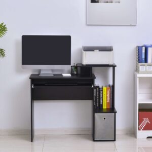 Homcom Computer Desk w/ Shelf Black