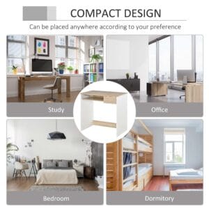 Homcom Compact Computer Table Oak