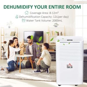 Homcom Dehumidifier 12L/Day 2000ML