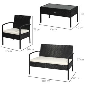 Outsunny Rattan Garden Furniture Set