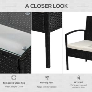 Outsunny Rattan Garden Furniture Set