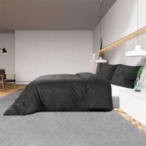 vidaXL Duvet Cover Set Black 140x200cm