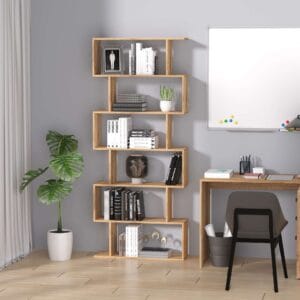 6-Tier Wooden S-Shaped Storage Shelf