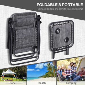 Outsunny 3pc Sun Lounger Table Set