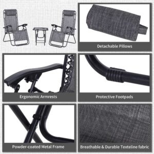 Outsunny 3pc Sun Lounger Table Set