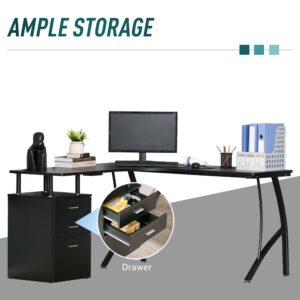 Homcom L-Shaped Corner PC Desk