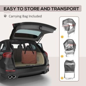 Pawhut Fabric Pet Pen Brown & Cream