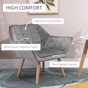 Homcom Velvet Feel Accent Chair