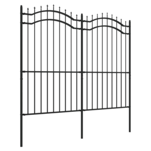 vidaXL Garden Fence w/ Spear Top Black