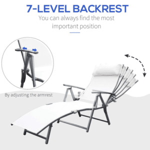 Outsunny Sun Lounger Recliner Foldable