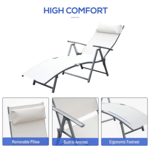 Outsunny Sun Lounger Recliner Foldable