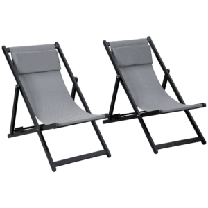 Outsunny Recliner Chairs 2pc Texteline