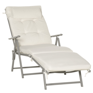 Outsunny Sun Lounger Recliner White